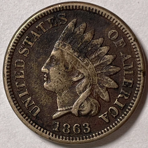 1863 Indian Head Cent Extremely Fine XF Coin, Issues #10019
