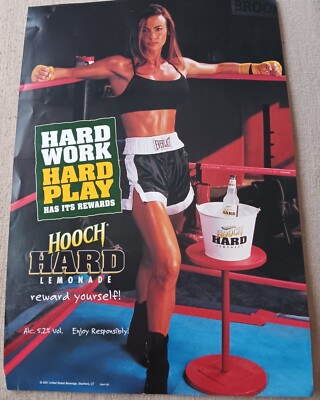 Hooper's Hooch Hard Lemonade Sexy  Girl Beer /Liquor Poster  13''×19'' NOS HTF