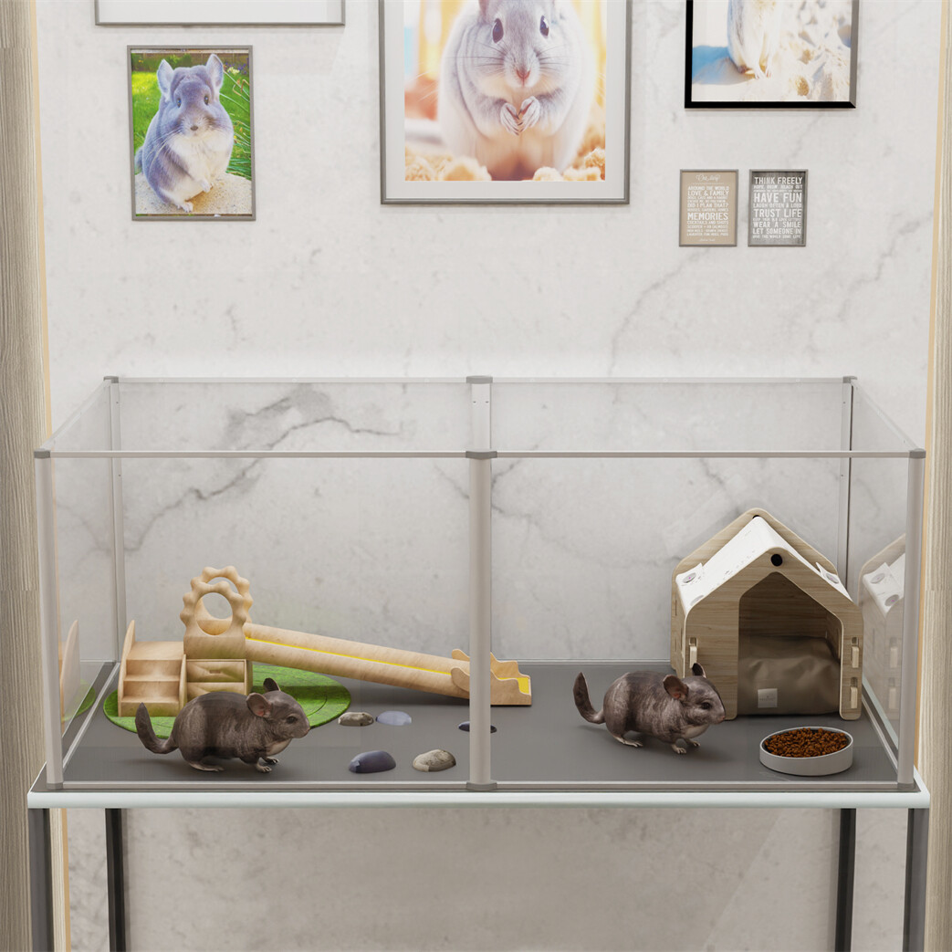 Rabbit Playpen Indoor Outdoor - DIY Metal Wire Transparent Pet Fence For Small Animals