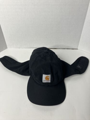 Carhartt Fleece Lined Ear Flaps Black Winter Trapper Hat Cap – Size L/Xl |  Inox Wind