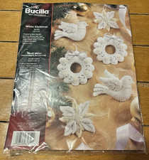 RARE Bucilla "White Christmas"  85319 Felt Ornament Kit - Set of 6 - New/Sealed