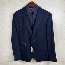 Robert Graham Downhill Sport Coat Mens 46 Blue Tailored Fit Blazer Removable Bib
