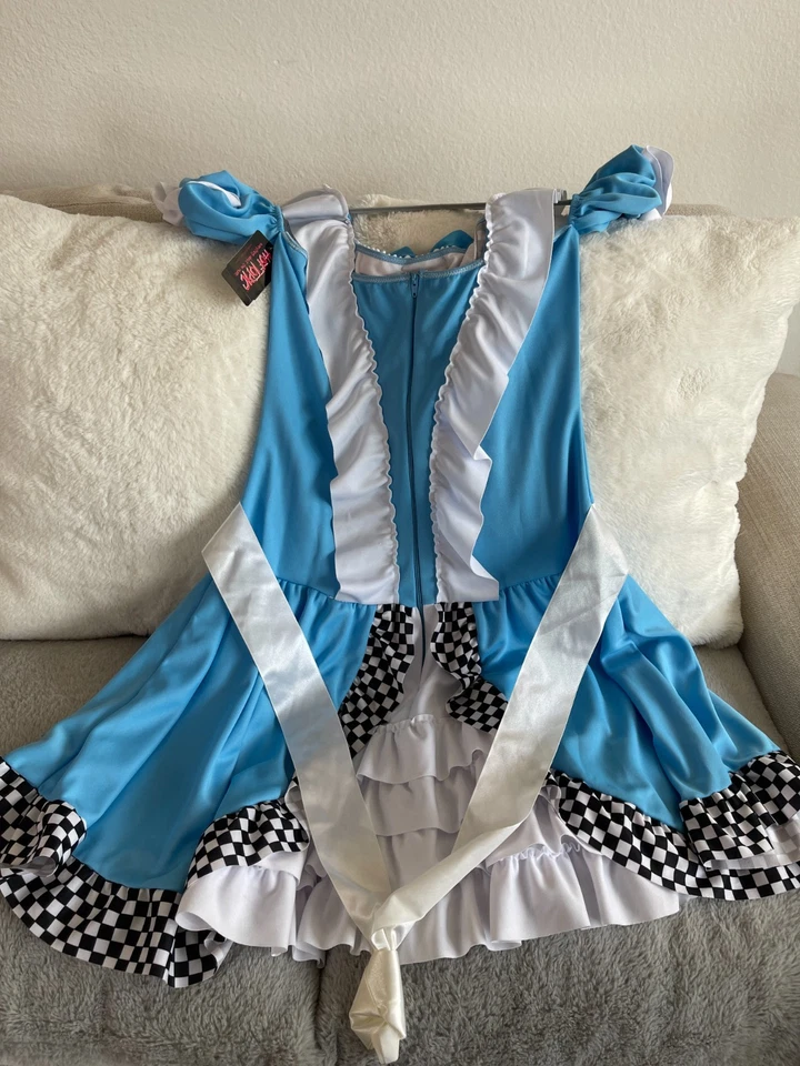 Hot Topic Miss Wonderland костюм платье размер M | синий Алиса стиль | w/магазин ярлык - Изображение 3 из 4