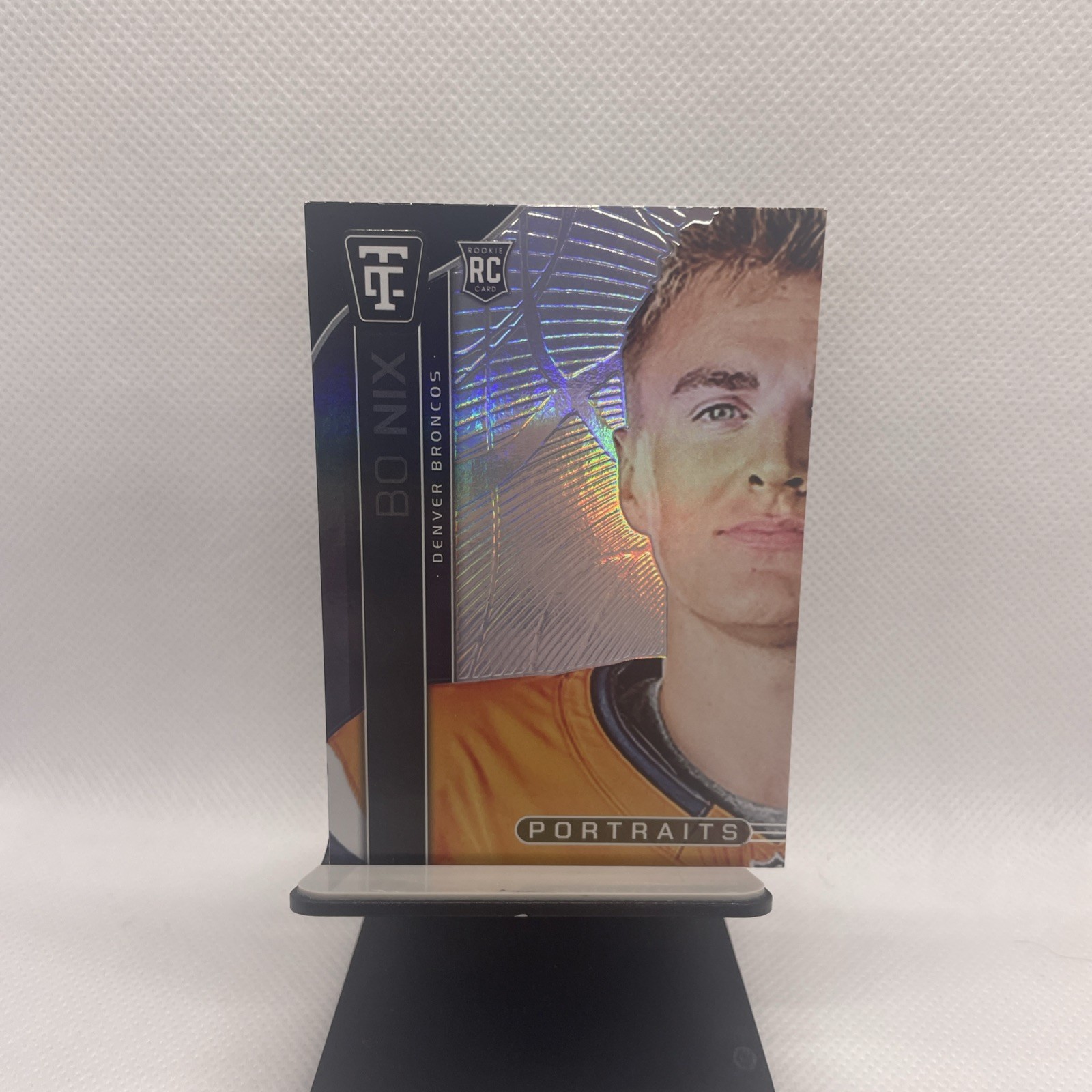 Bo Nix Panini Totally Certified Portraits #2 Mirror Platinum Silver