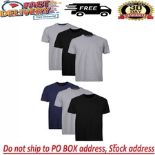 Hanes 6-pack Mens T-Shirt Moisture-Wicking Cotton Crewneck Tees Black, Gray XL