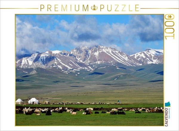 Calvendo Puzzle Sommerweide, Song Kul, Kirgisistan 1000 Teile Puzzle Quer | 1000-image