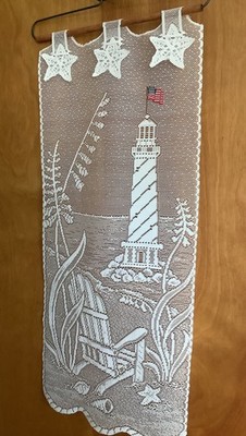 VTG Heritage Lace Nautical Lighthouse SeaShore Shells Stars America Coastal 30 