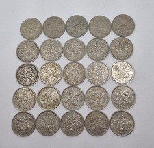 Lot Of 25 Sixpence Coins 1953-1967.