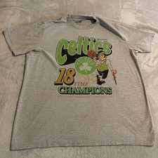 Boston Celtics Shirt NBA 18 Time Champions Mens Medium Grey Mad Engine NBA T70