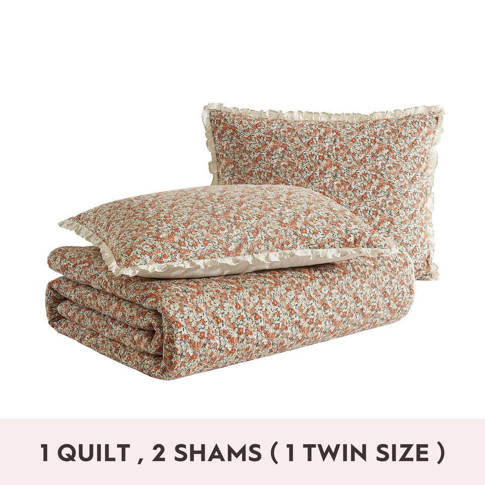 - Juego de edredón king, ropa de cama ligera de algodón con fundas a juego, flotador vintage... Foto 3 de 4