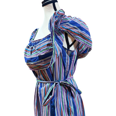 asos striped off shoulder dress COLLUSION off shoulder cinched waist dress in blue stripe