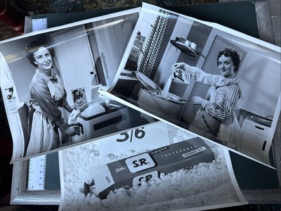 50er Jahre Original Schwarz Weiß Werbefotos Gezeitenwaschpulver S.R Zahnpasta