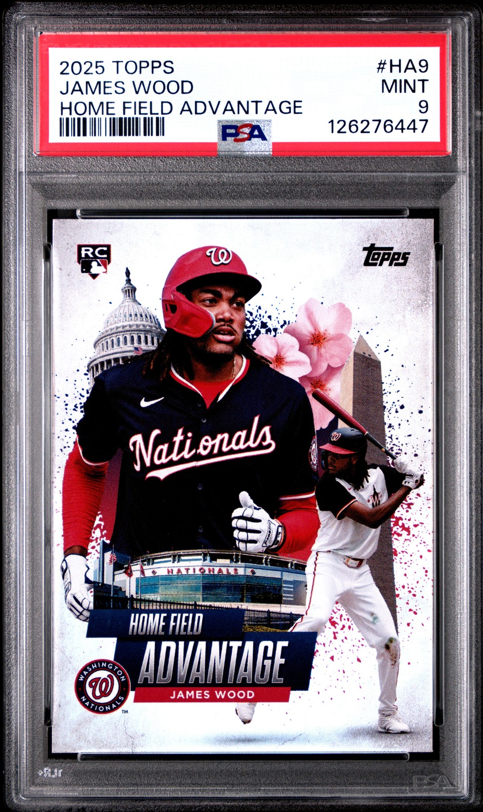 2025 TOPPS HOME FIELD ADVANTAGE #HA9 JAMES WOOD PSA 9
