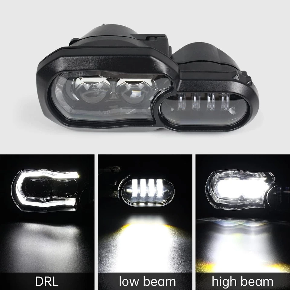 Conjunto de faros LED con haz alto bajo DRL para BMW F800GS F800R F700GS F650GS Foto 2 de 4