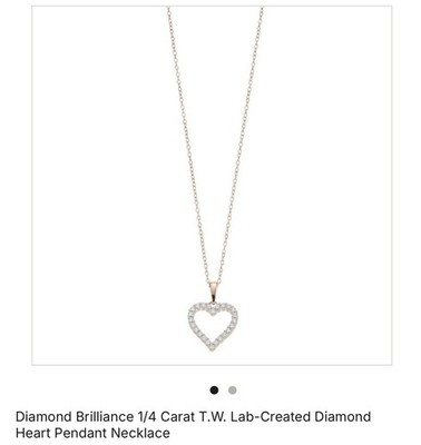 Diamond Brilliance 1/4 Cart T.W. Lab Created Diamant Rosegold Herz Halskette
