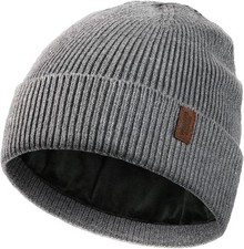 Winter Beanie for Men Women, Fleece Lined Beanie Soft Warm Knit Hat Ski Stocking