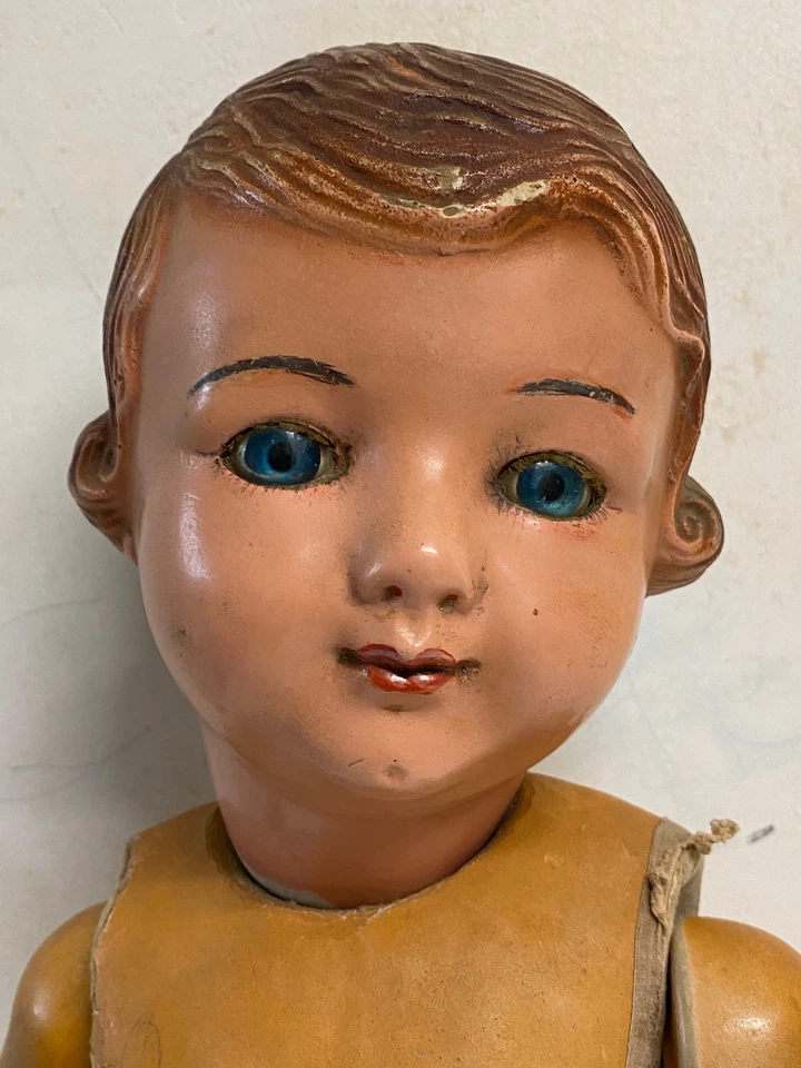 Ancienne Poupée en Composition / Papier Mâché - Schildkröt - 1920's - H. 60 cm - Photo 4/4