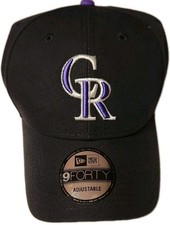COLORADO ROCKIES MLB Black New Era The League 9FORTY Adjustable Hat One Size NWT
