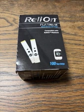 ReliOn Platinum Blood Glucose Test Strips 100 Count 100 ct exp 2026/11/27 Sealed