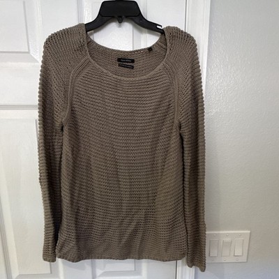 Marc O'Polo Beige Cotton Cashmere Knit Pullover Sweater Round Neck Women L