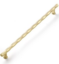 Brushed Gold Cabinet Pulls 12.6" Hole Center 5 Pack Hammered Brass Cabinet Handl