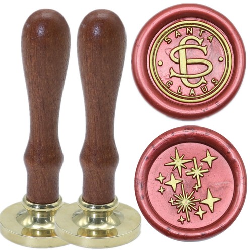 6Pcs Christmas Tree Elk Wax Seal Stamp Kit, Removable Sealing Stamp Head, Gre... - Picture 7 of 7