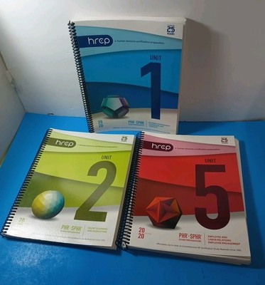 HRCP PHR SPHR Exam Study Prep 2020 Books (Units 1-2-5 Only) Human Resources 