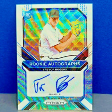 🔥 2021 Panini Prizm Baseball Card Trevor Rogers Auto /50 White Wave Rookie RC