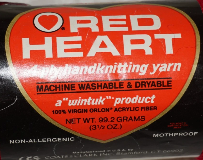 3 novelos, coração vermelho, "4 camadas de tricô manual", azul/vermelho/preto, fio de tricô acrílico - Imagem 3 de 4