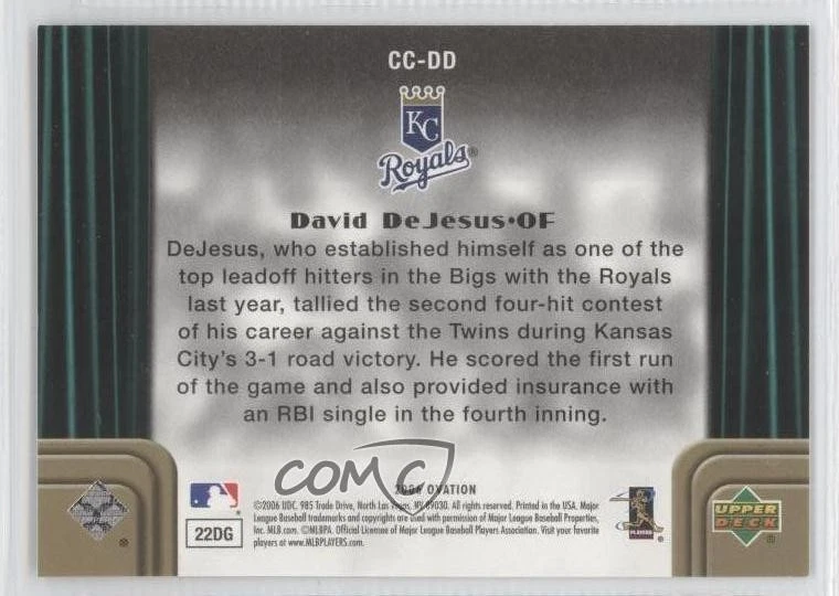 2006 Upper Deck Ovation Curtain Calls David DeJesus #CC-DD - Image 2 of 2