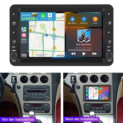 PODOFO Autoradio Für Alfa Romeo 159 Sportwagen Brera Spider Android 15 Carplay GPS 64GB