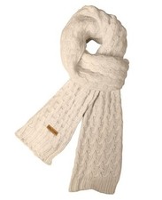 Winter Scarf for Women, Chunky Ribbed Knit Soft Long Wrap Cold Weather Beige
