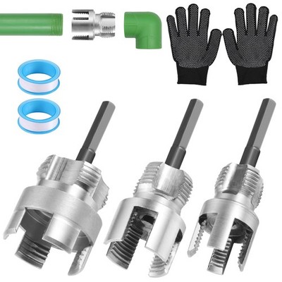 3PCS PVC Pipe Threader Tool，Integrated Internal & External Threading...