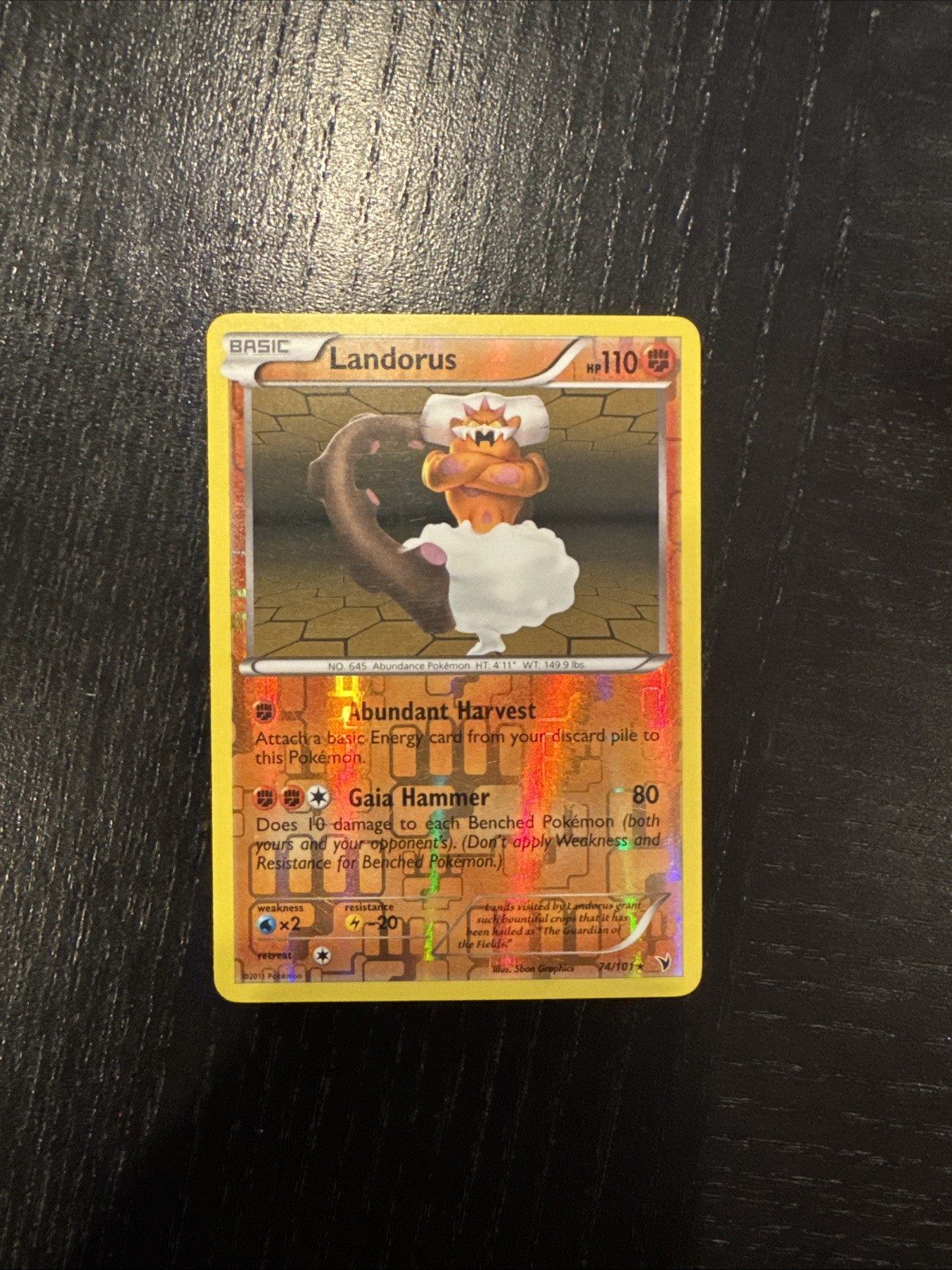 Landorus 74/101 Noble Victories Reverse Holo Pokemon Card NM