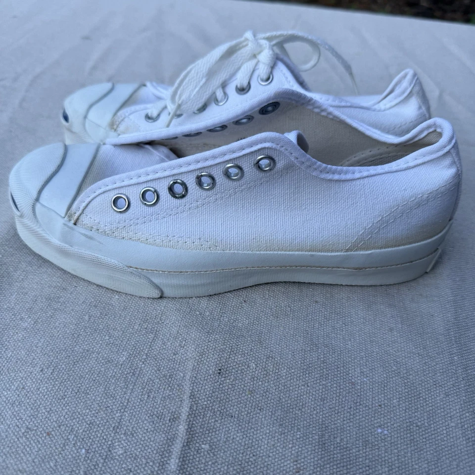 De colección Converse Jack Purcell Hecho en EE. UU. Para Hombres 4 Blanco Lona Azul Foto 2 de 4