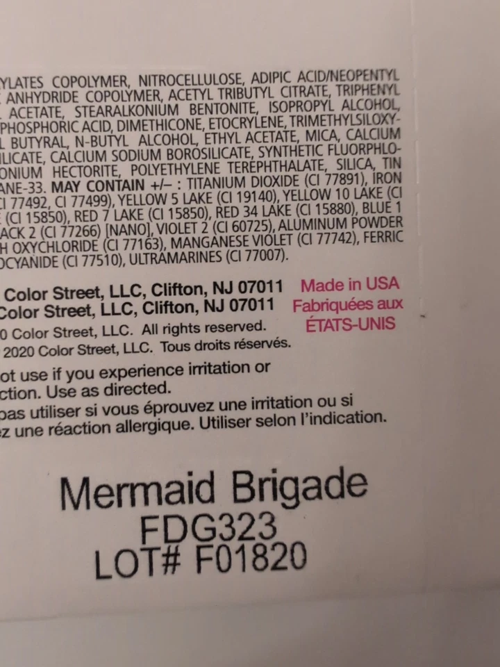 Lote de 3 piezas de tiras de uñas de calle color rosa azul brillo púrpura sirena Foto 4 de 4