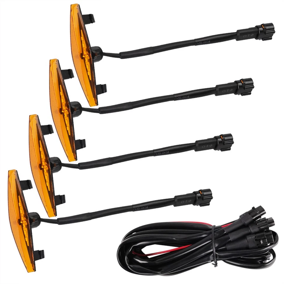 Set 4pcs Smoked Front Grille Led Amber Lights Light For Toyota 4Runner 2014-2019 Foto 4 de 4