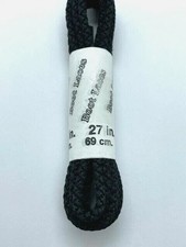6 Pair 27 inch Black Round Boot Shoe Laces
