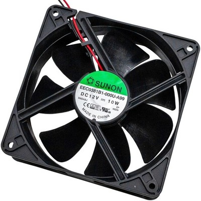 12V SUNON EEC0381B1-000U-A99, 10Watt, 3100 RPM,  Axial-Lüfter 120x120x38 - NEU !