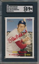 STAN MUSIAL 2006 Topps HERITAGE Real One AUTO /57 RED INK SGC 9 AUTO 10 Pop 1