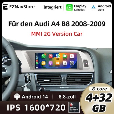 8,8''CarPlay Für Audi A4 B8 MMI 2G Android 14 Autoradio GPS Navi  2008-2009