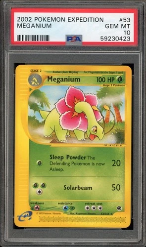 Pokemon Meganium Expedition NON Holo Rare #53 PSA 10 Gem Mint