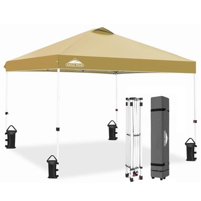 Pop Up Canopy Tent with Wheeled Carry Bag, 8 Stakes, 4 Ropes, 4 Weight Bags, ...