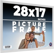 28x17 Frame White Wood Picture Photo Frame with UV Acrylic and Acid Free Backing