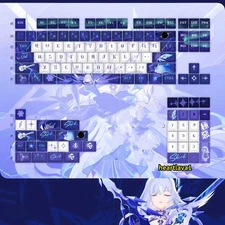 Genshin Impact Skirk Key Caps PBT Keycaps Set for MX Mechanical Keyboard