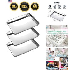 3 Pack Professional Medical Surgical Stainless Steel Dental Procedure Tray Th...