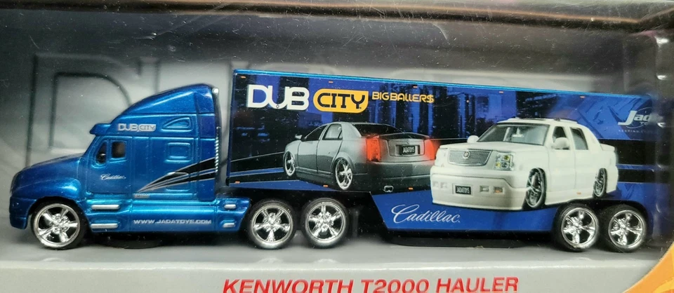 Remolque Jada 1:64 Dub City Baller Haulers Kenworth T2K 1/64 Big Ballers Cadillac Foto 3 de 4