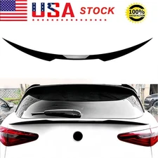 REAR TRUNK MID SPOILER WING GLOSS BLACK FOR 2017-2024 ALFO ROMEO STELVIO V-STYLE