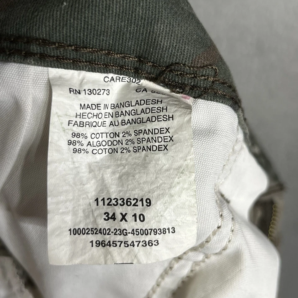 Wrangler Camo Cargo Shorts Mens 34 Green Relaxed Fit Outdoor Camp Pockets Cotton - Image 4 of 4