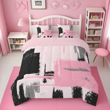 Abstract Bed Set Includes Comforter, Sheet Set, Pillowcases Pillow Covers M...